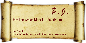 Princzenthal Joakim névjegykártya